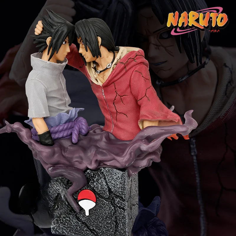 18Cm Anime Naruto Busts Figure Brothers Uchiha Sasuke Itachi Action Figure Statue Figurine Modello In Pvc Collezione Di Bambole Regali Giocattolo