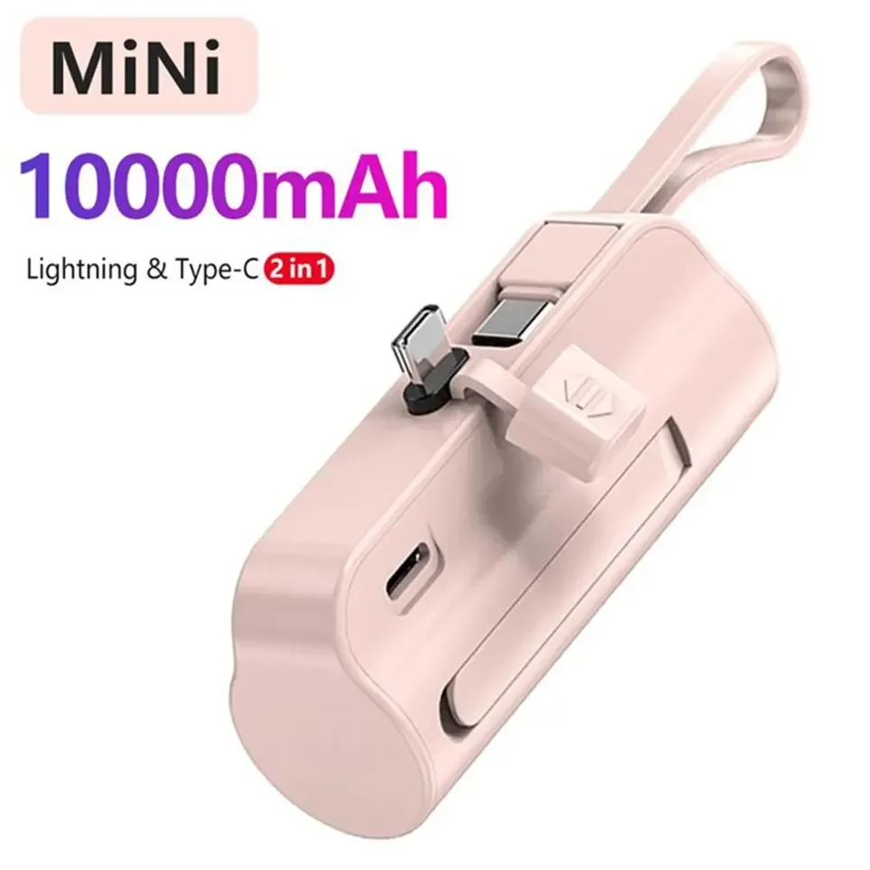 Power Bank Cavo Interno Mini Power Bank Caricabatteria Esterno Portatile, Samsung Backup Power Bank, 10000Mah