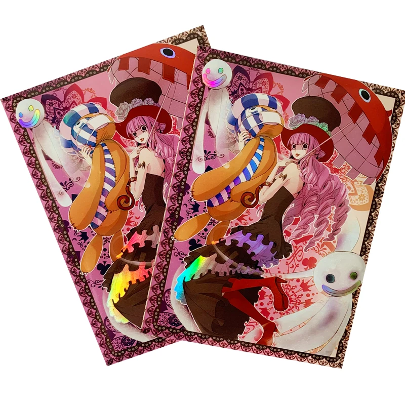 60 Pz/Set 66 X91Mm One Piece Perona Card Sleeves Ptcg Opcg Color Flash Card Cover Protettiva Collection Card Anime Gift Toy