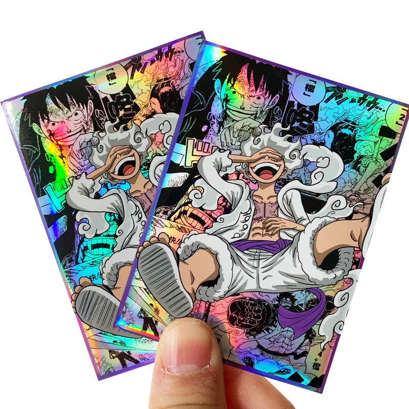 60 Pz/Set 66 X91Mm One Piece Monkey Rufy Card Sleeves Ptcg Opcg Color Flash Card Cover Protettiva Collection Card Anime Gift Toy