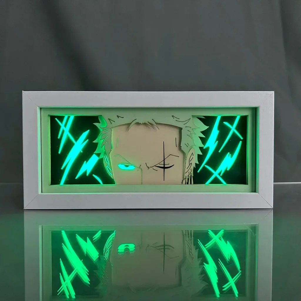One Piece Rufy Led 3D Light Box Anime Figure Roronoa Zoro Chopper Night Light Ace Led Decor Model Toy Regalo Di Compleanno Per Bambini