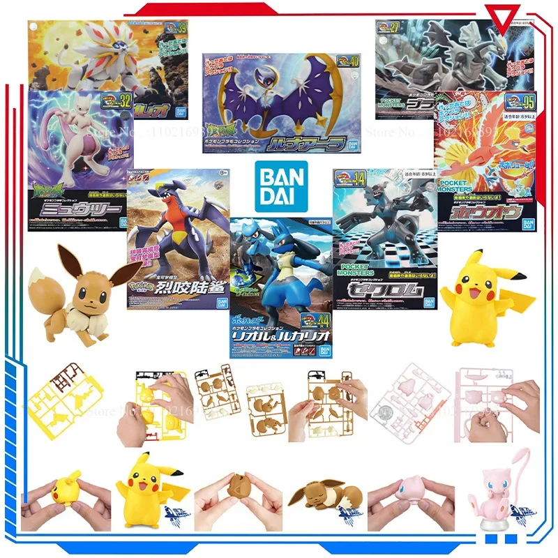 Bandai Original Pokemon Figure Pikachu Garchomp Gyarados Rayquaza Kyurem Mew Modello D'Azione Fai Da Te Assemblare Collezione Bambole Giocattoli