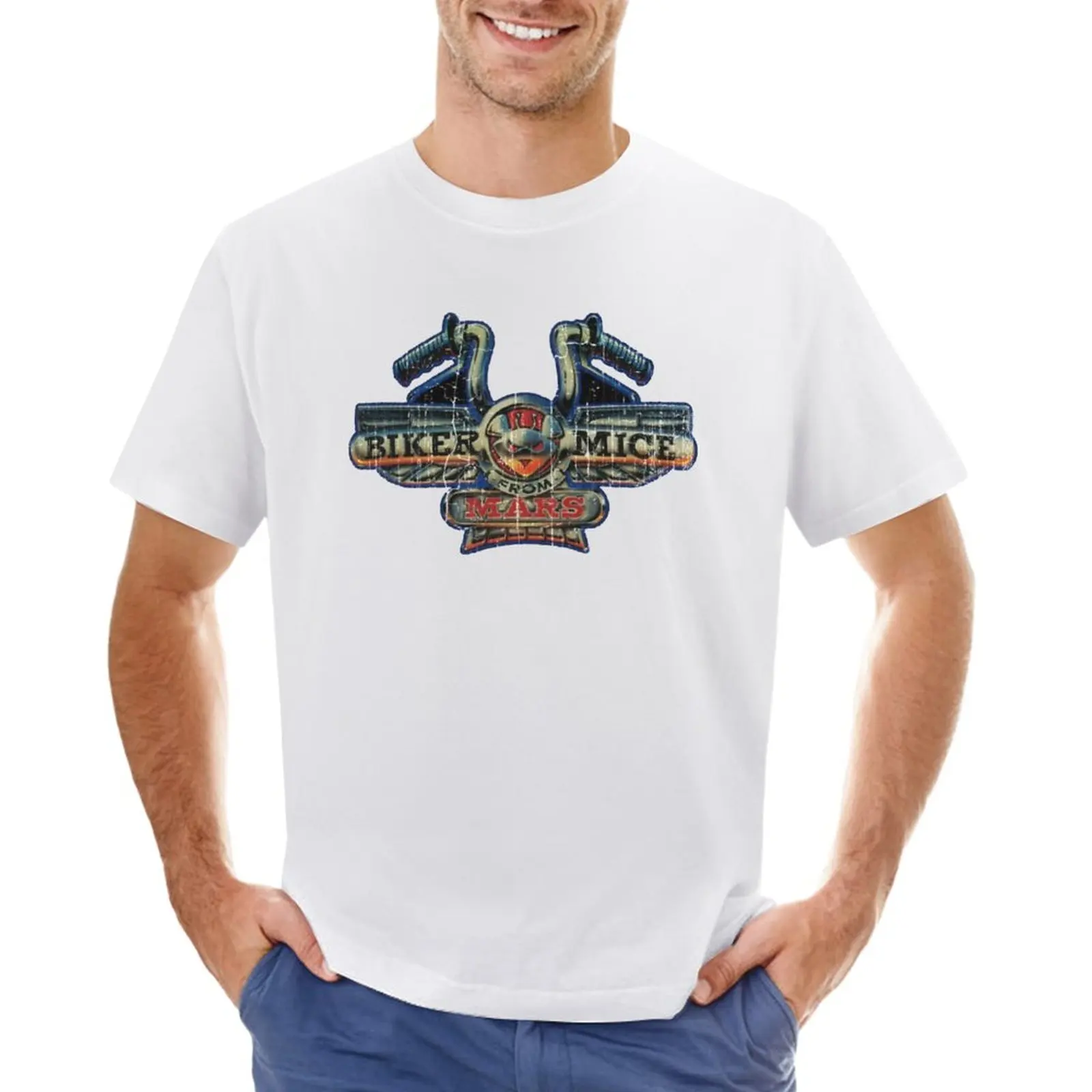 Biker Mouse Da Mars T-Shirt Heavyweights Customs Progetta I Tuoi Vestiti Carini Plus Size Top Abbigliamento Uomo