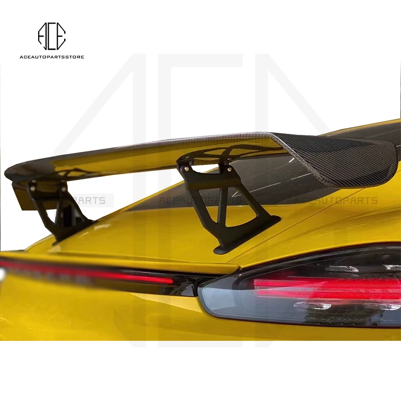 Spoiler Posteriore In Fibra Di Carbonio Tronco Boot Tail Wing Lip Per Porsche Cayman Boxster 718 Gt4 Style Car Decorazione Esterna