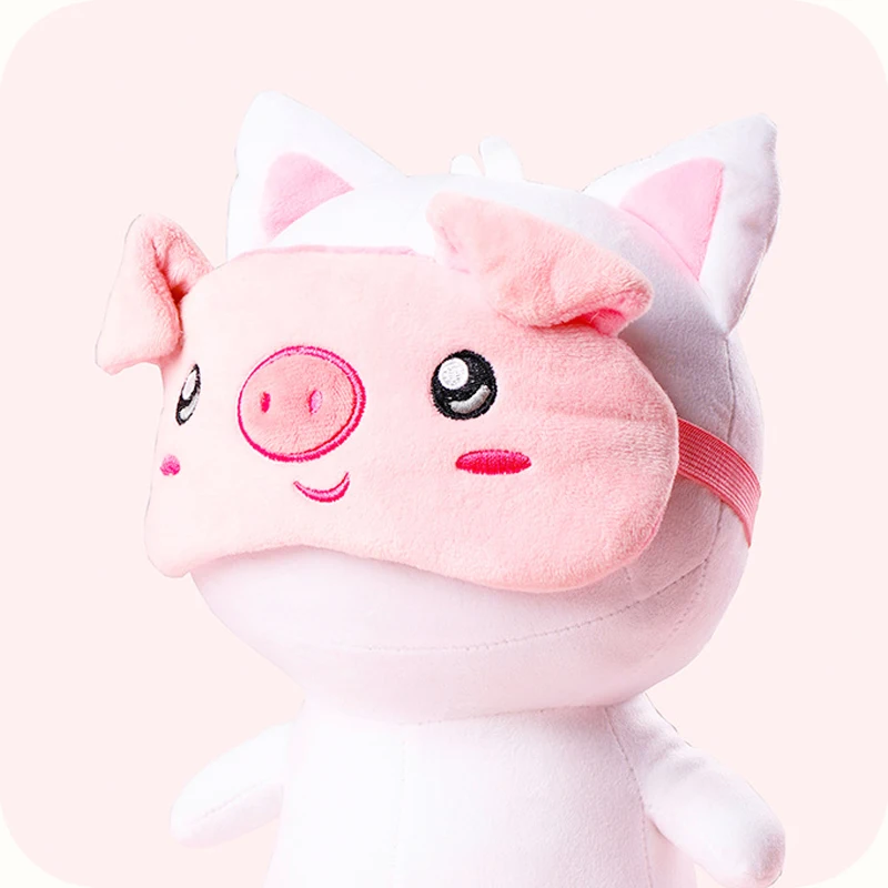 Lovely Pink Pig Weet Piggy Animal Eyeshade Eyes Mask Soft Plush Toy Girl Birthday Christmas Gift 1Pc