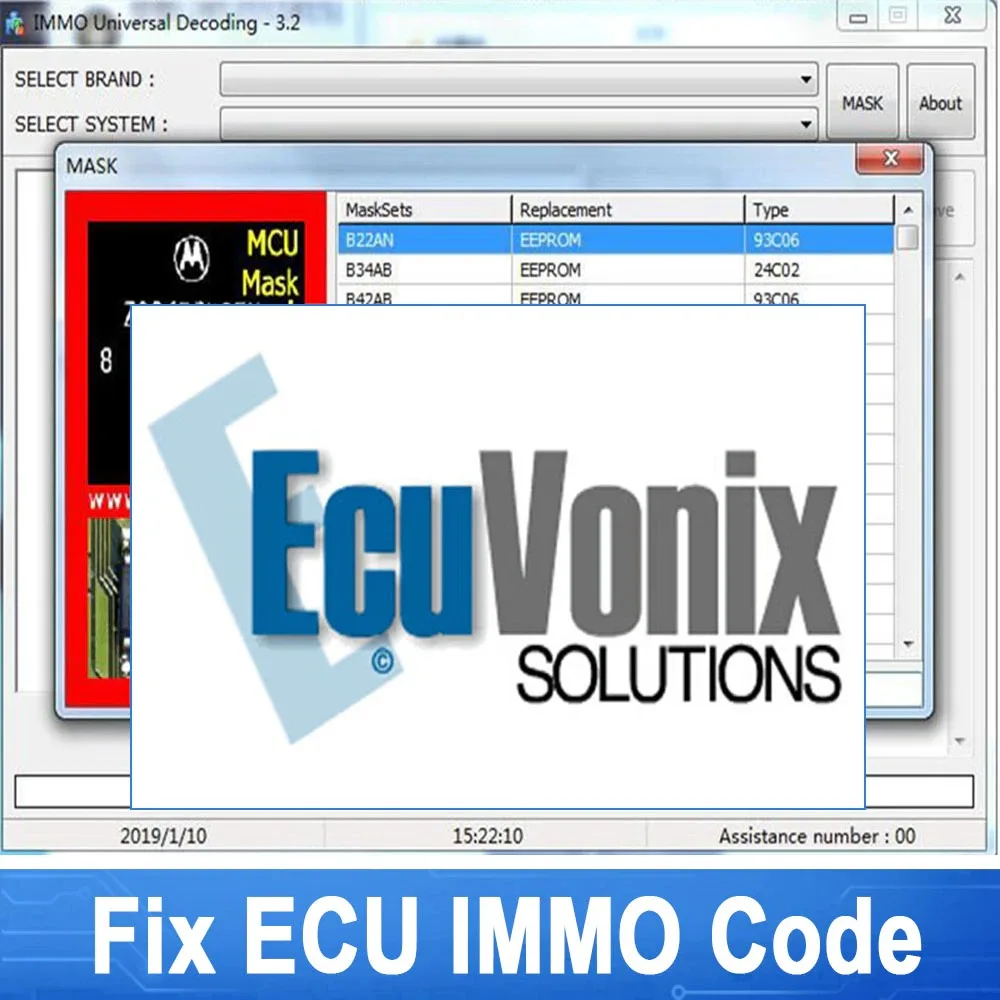 Ecuvonix 3.2 2023 Vendita Calda Immo Decodifica Universale V3.2 Rimuovi Immo Off + Keygen Unlimited Crack Fix Ecu Codice Immo