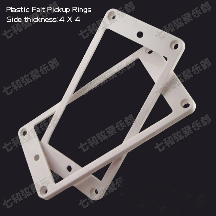 1 Piar White Plastic Flat Chitarra Elettrica Humbucker Pickup Ring Frame Anello Di Montaggio Neck & Bridge Pickup Ring 4X4Mm
