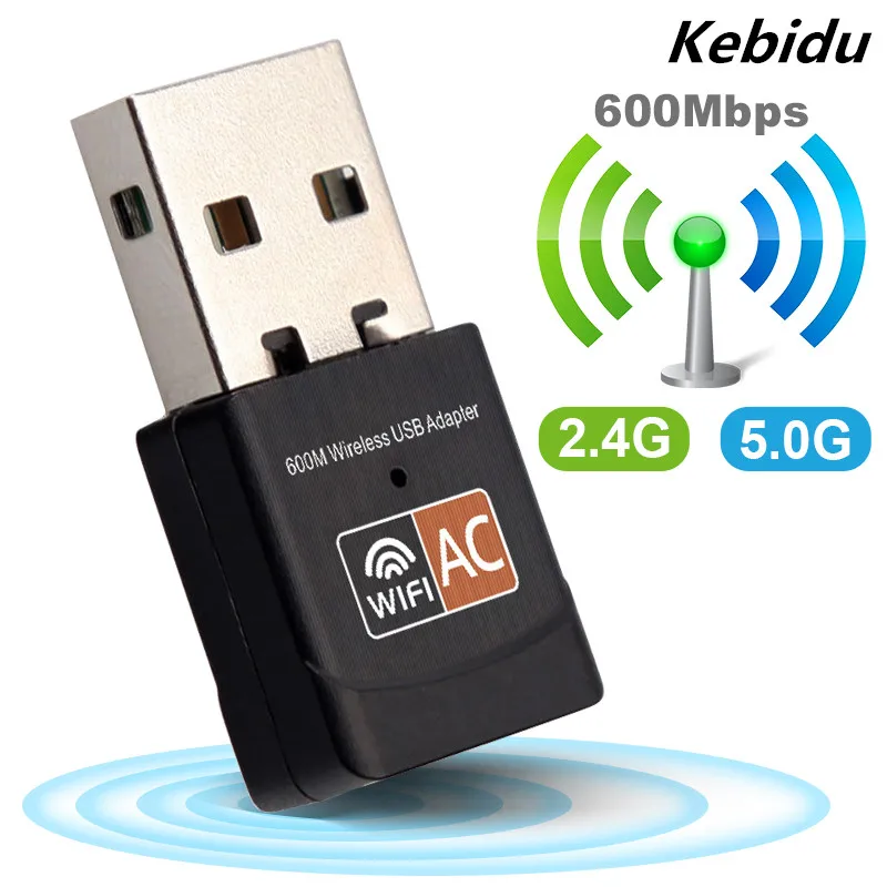 Mini Adattatore Wifi Usb Adattatore Wi-Fi 600 Mbps Adattatore Wi-Fi Antenna 5Ghz Usb Ethernet Pc 2.4G Scheda Di Rete Antena Ricevitore Wi Fi