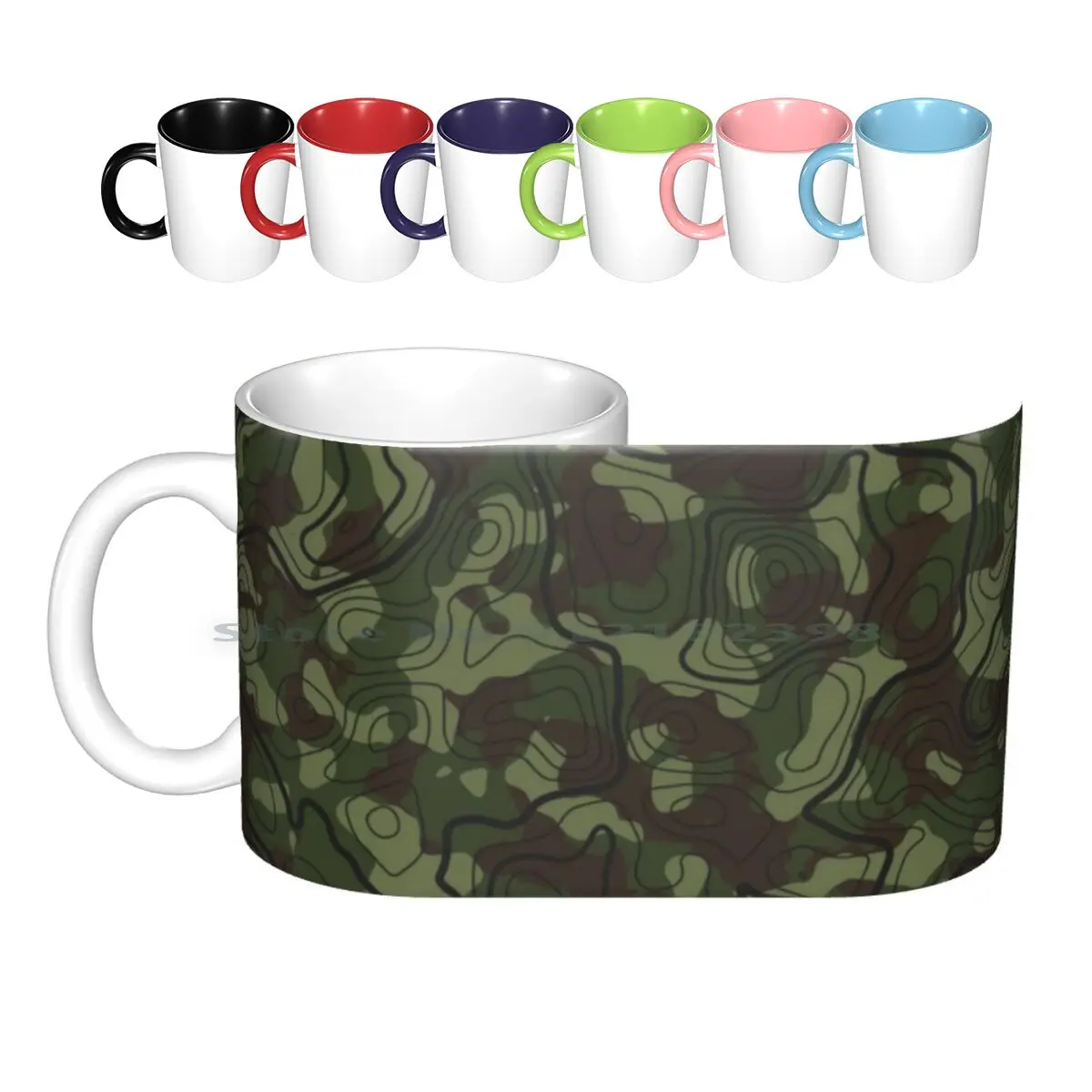 Forrest Green Topo Camo Tazze In Ceramica Tazze Da Caffè Tazza Da Tè Al Latte Camo Topo Camo Topografico Camouflage Tattico Moderno