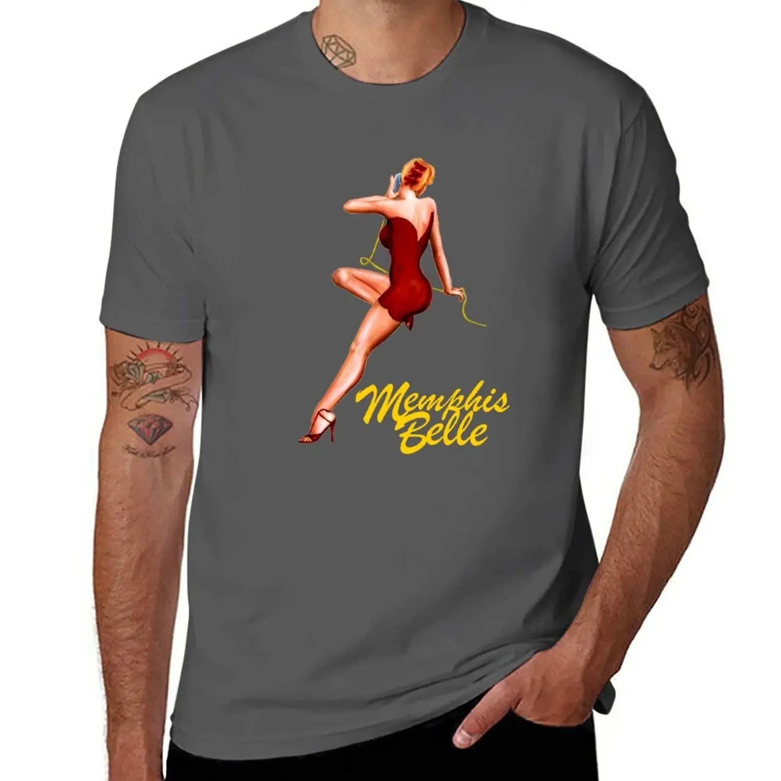 T-Shirt Memphis Belle Plain Abbigliamento Vintage Magliette Per Uomo Pack