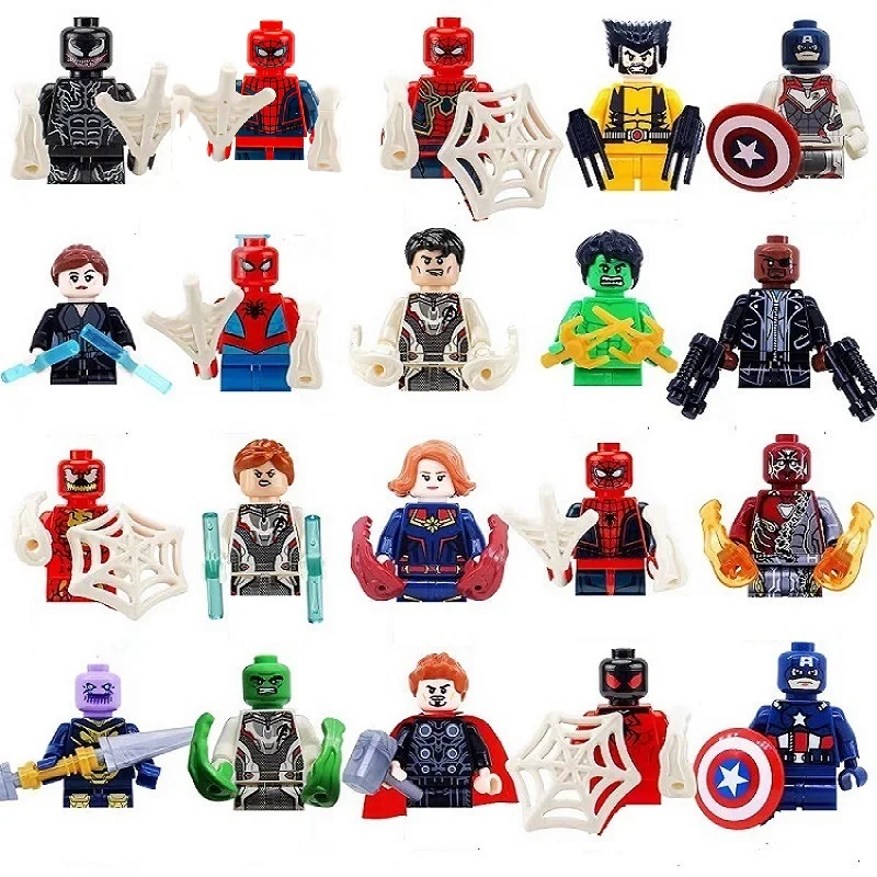 Marvel Legendary Superhero Iron Man Spider Man Doll Avengers League Building Block Hero Series Small Particle Children'S Assembll