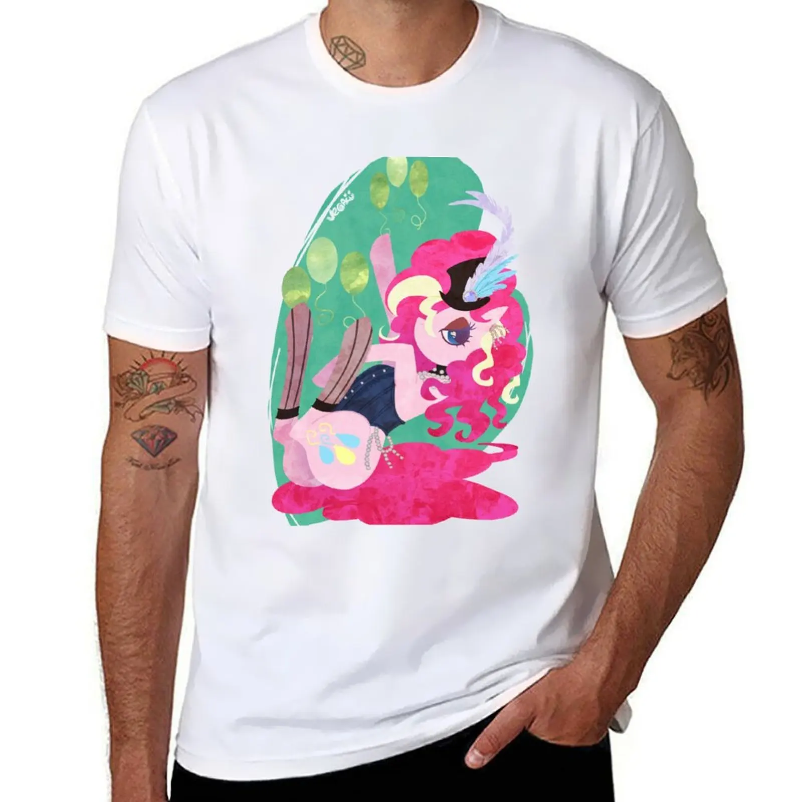 Pinkie Pie Burlesque T-Shirt Oversize Taglie Forti Camicie Da Allenamento Da Uomo Oversize