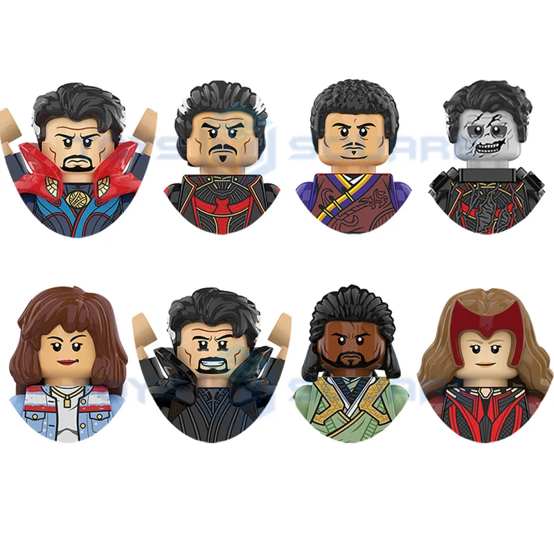 The Zombie Doctor Wong Strange Miss America Scarlet Baron Mordo Witch Model Blocks Moc Bricks Set Regali Giocattoli Per Bambini Kt1057