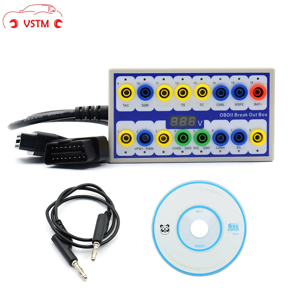 Super Auto Car Obd 2 Break Out Box Obd2 Breakout Box Obd Obdii Protocol Detector Rilevatore Di Connettori Diagnostici
