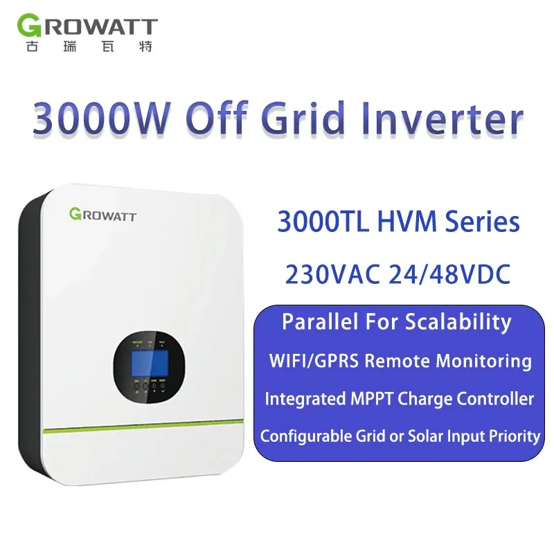 Growatt Solar Charge Controller 3000W Mppt Inwerter Hybrydowy 48V Batteria Agli Occhi