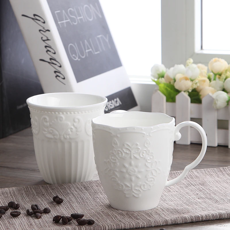 300Ml, Tazze Da Neve Carine In Porcellana Goffrata Bianca, Copo Cafe Nespresso Cup, Tazze Divertenti In Ceramica Regalo Di Natale, Taza Para Cafe Cup