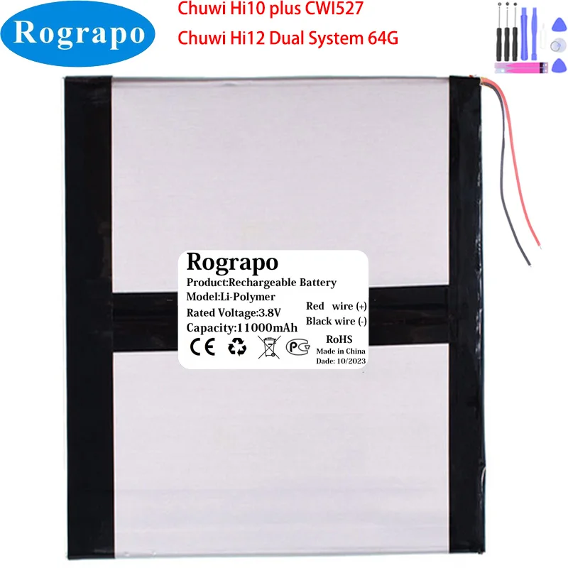 Nuovo 11000Mah Chuwi Hi12 Dual System 64G / Chuwi Hi10 Plus Cwi527 Tablet Pc Batteria
