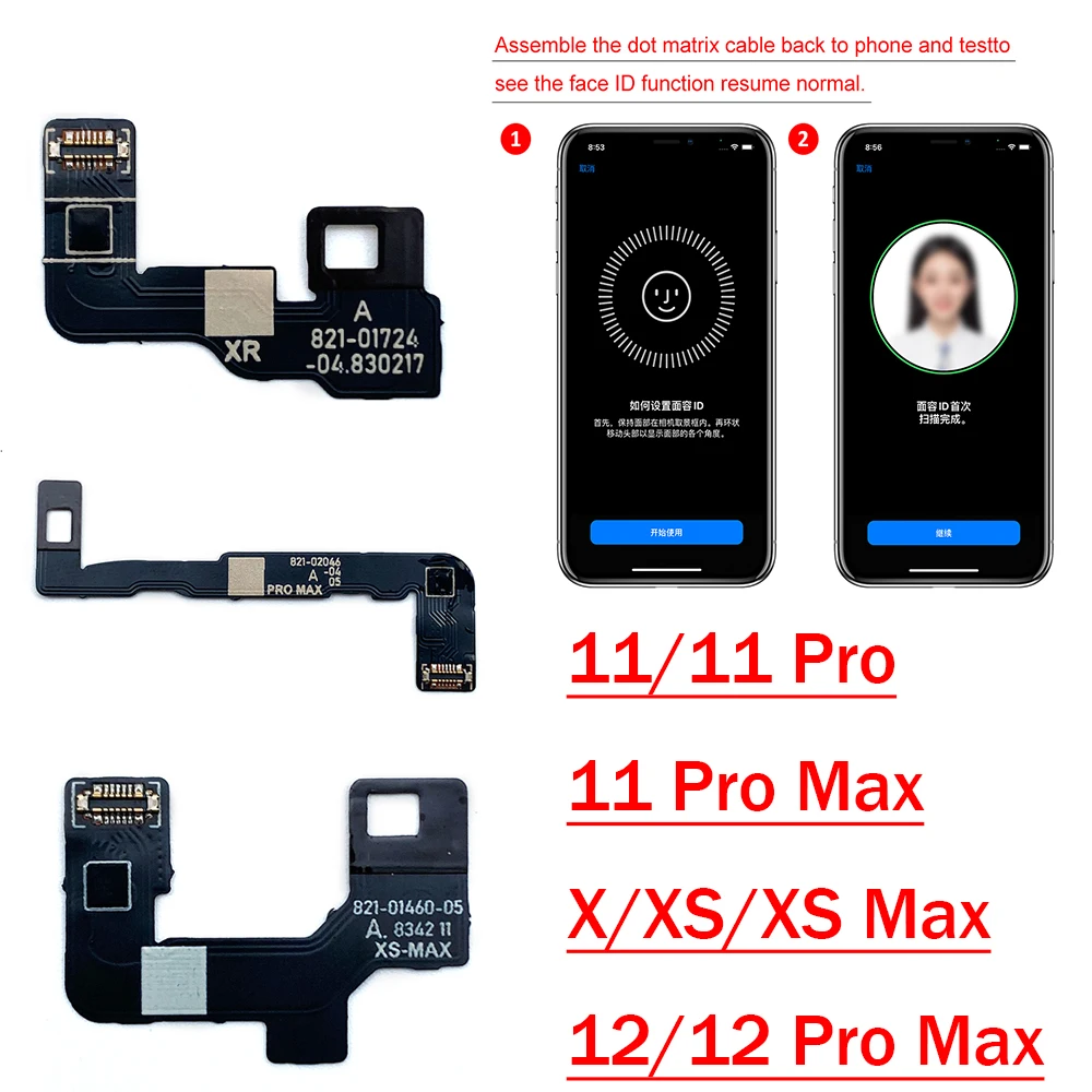 Per Xs Max Dot Projector Read Write Dot Matrix Face Id Repair Flex Per Iphone 11 12 Pro X Xr Xs Jc Dot Matrix Cable