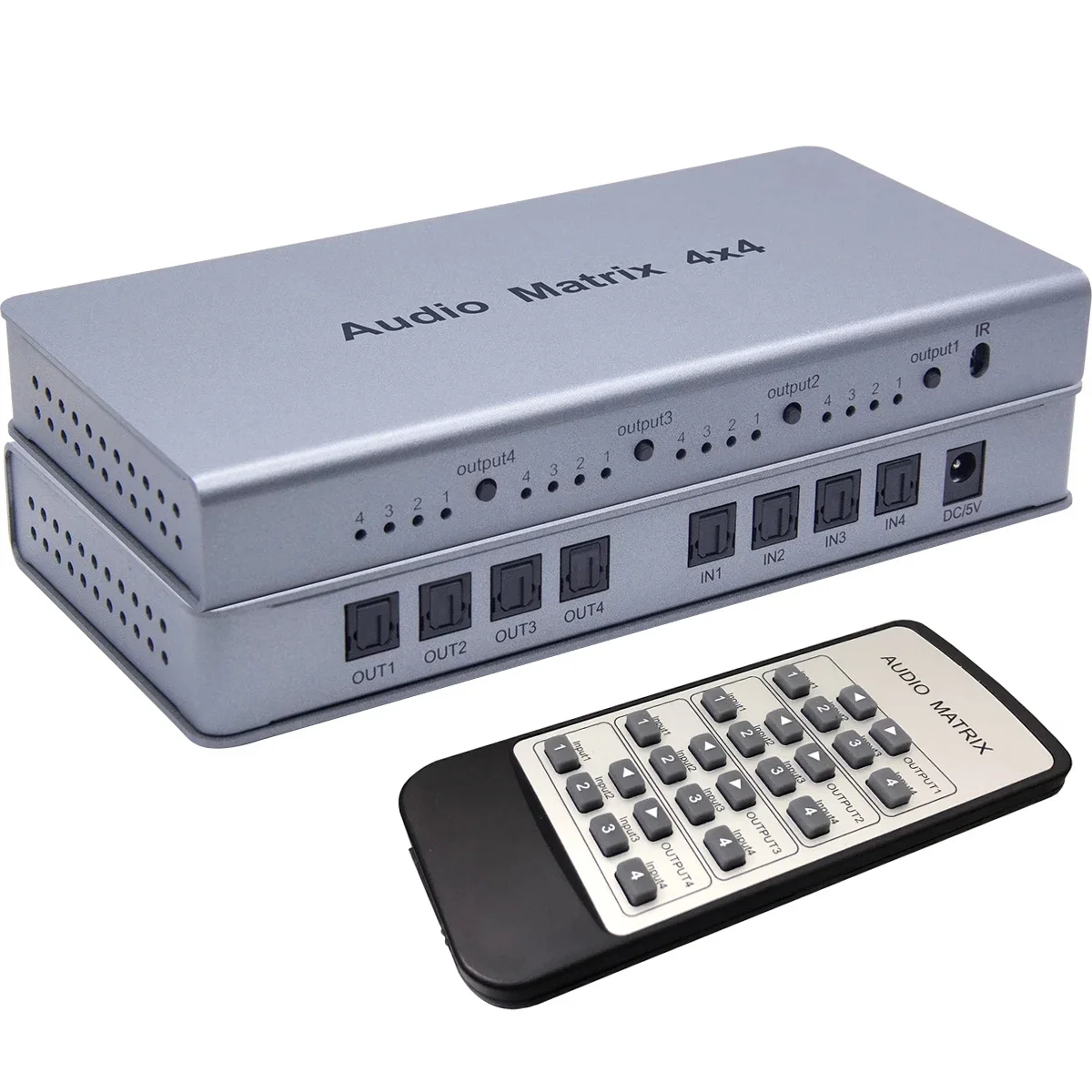 Audio Matrix 4X4 Switcher Splitter Spdif /Toslink Audio Ottico Digitale 4 In 4 Out True Matrix Switcher Selector Telecomando