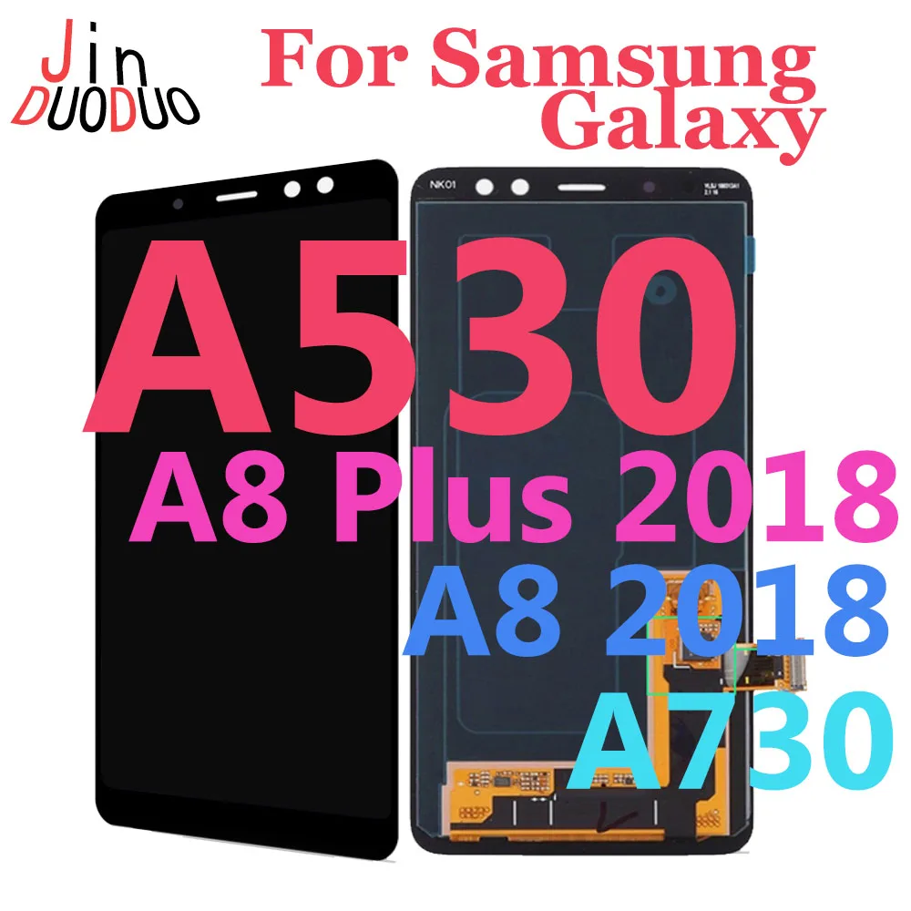 5.6 "Amoled Per Samsung Galaxy A530 A8 2018 Display Lcd Touch Screen Digitizer Per Samsung A530 Lcd Con Cornice Sm-A530F A530F/Ds