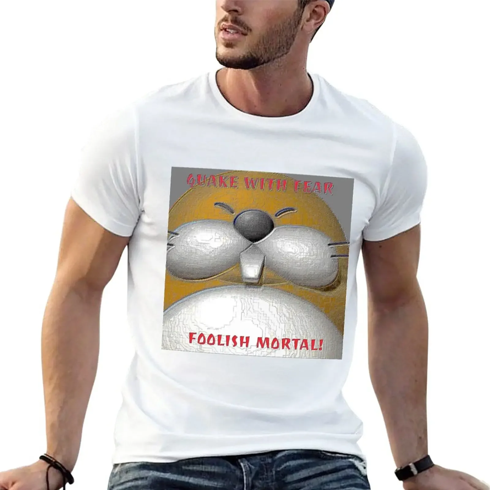 Monty Mole - Quake Con Paura Folle Mortal! T-Shirt Vintage Customs Black T-Shirt Da Uomo