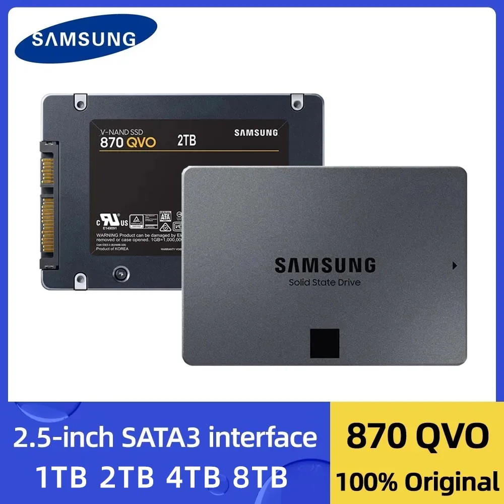 Originale Samsung Ssd 870 Qvo 1Tb 2Tb 4Tb 8Tb 2.5 "Sata Iii 560Mbs Unità A Stato Solido Ad Alte Prestazioni Hdd Per Pc Desktop Portatile