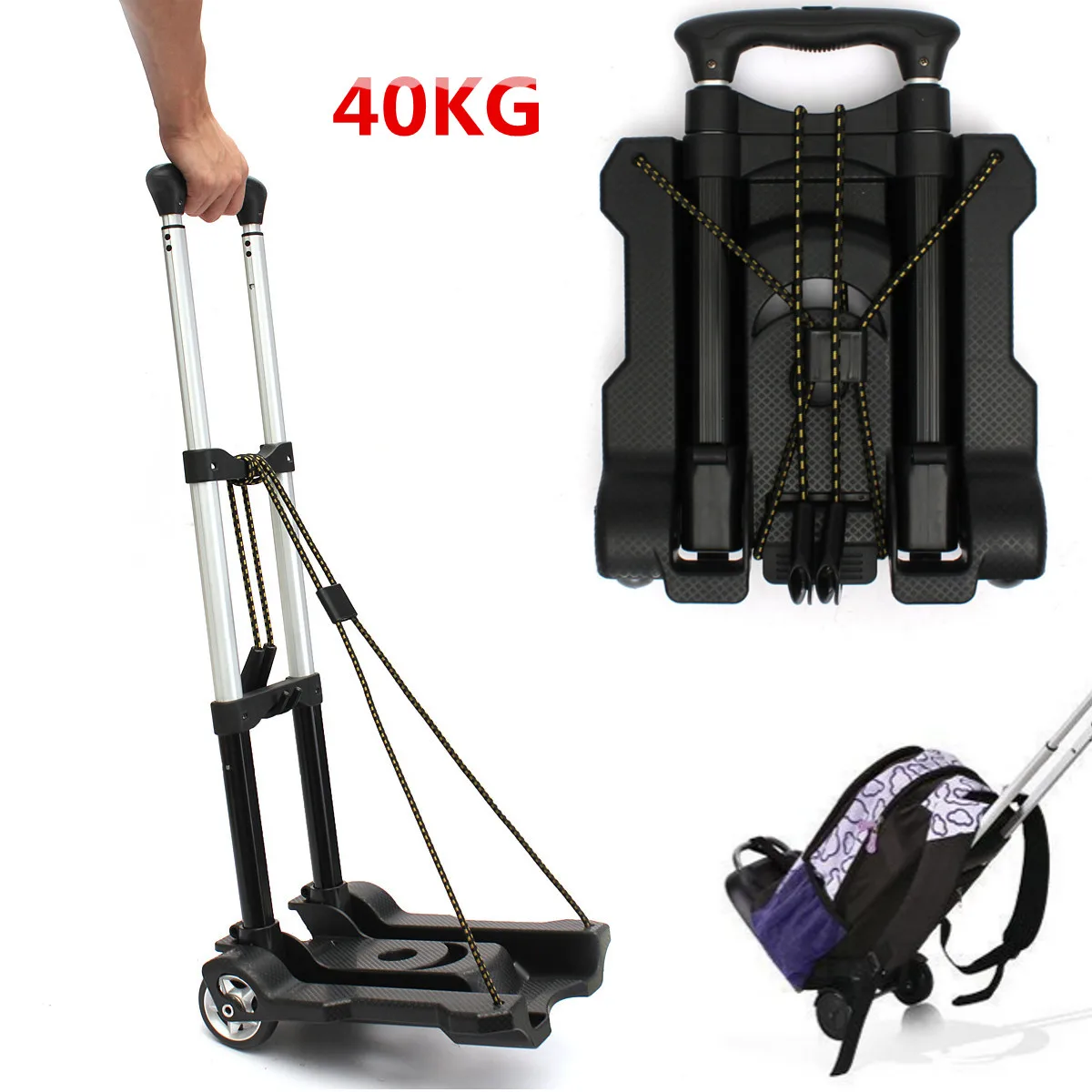 40Kg Carrello Pieghevole Resistente Per Sacchi A Mano Carrello Pieghevole Carrello Per Carriole Carrello Da Viaggio Carrello Per La Spesa Auto Portati