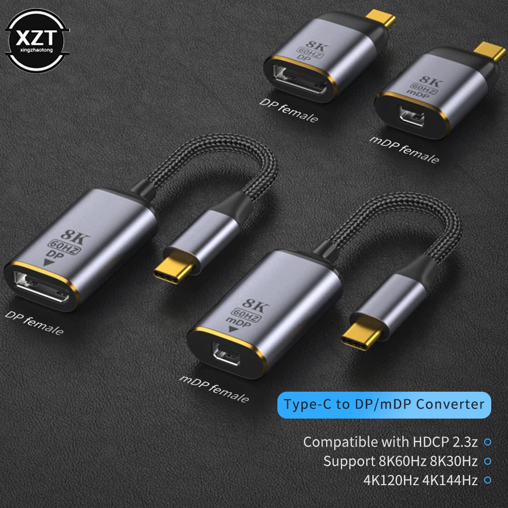Tipo C A Dp/Minidp Video Audio Converter Proiezione 8K 60Hz Usb C Maschio A Femmina Hd Video Per Proiettore Tv