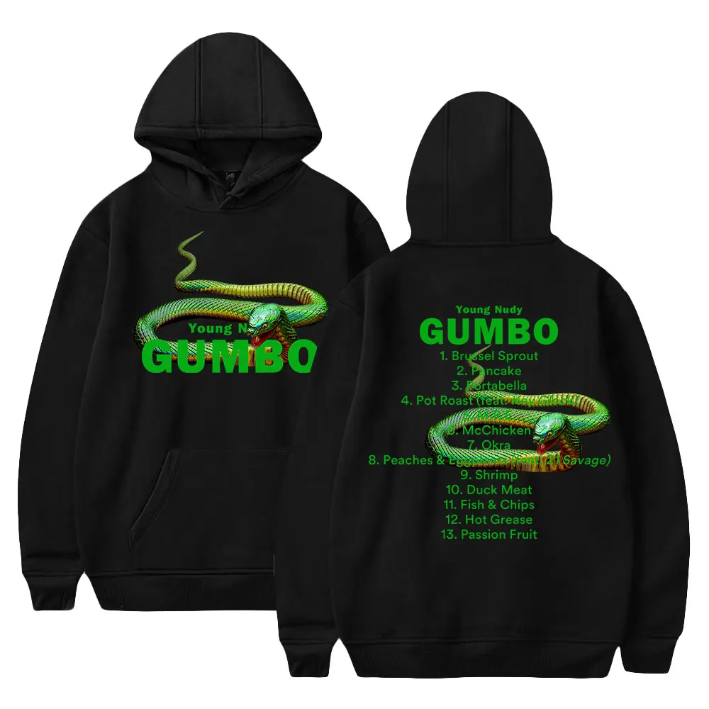 Felpe Con Cappuccio Young Nudy 2023 Gumbo Album Rapper Merch Print Felpe Stile Hiphop Casual Moda Unisex
