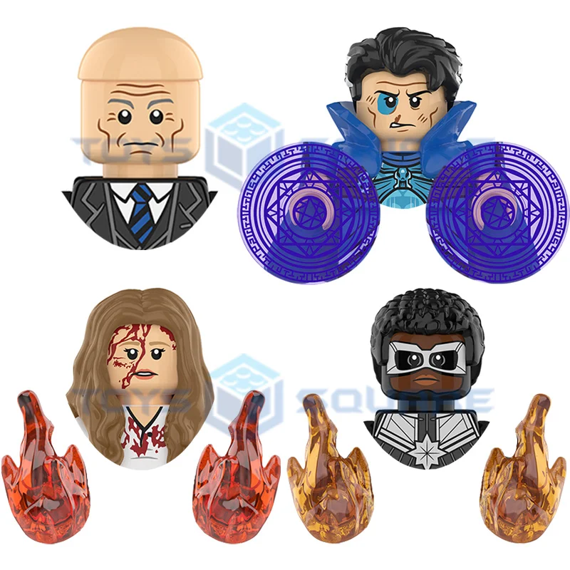 The Professor X Doctor Scarlet Wanda Witch Strange Captain Spectrum Monica Model Blocks Moc Bricks Set Regali Giocattoli Kt1058