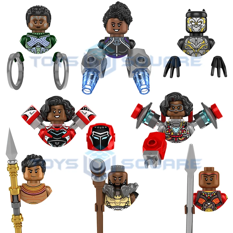 The Shuri Black Ironheart Mk2 Panther Okoye Namor Mckins Nakia Riri Williams 'Baku Model Blocks Moc Bricks Set Toys Kf6178