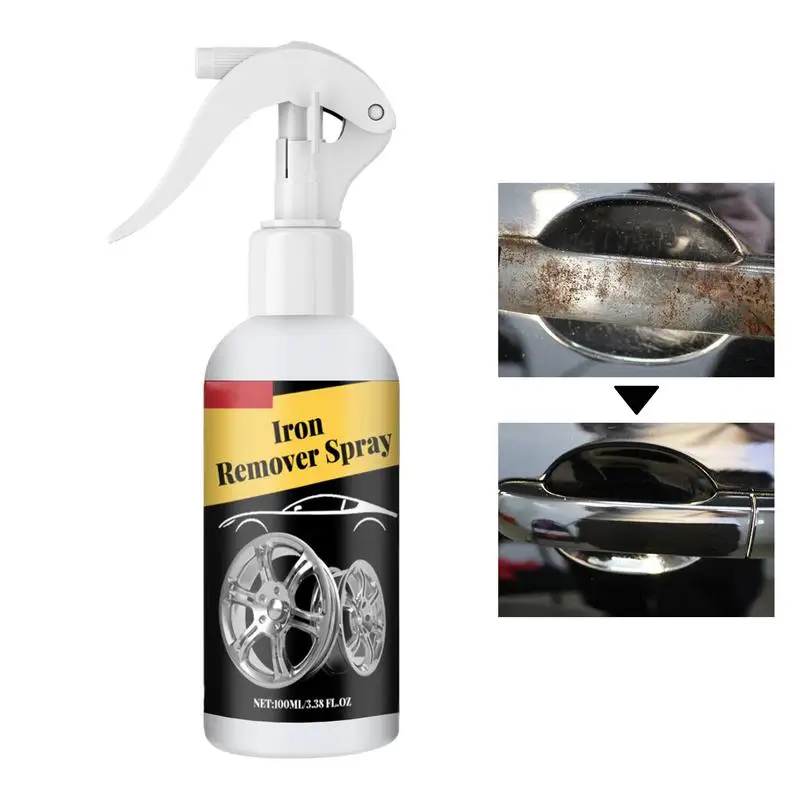 Rimozione Del Ferro Per Auto 3.38 Floz Chrome Cleaner Rimozione Della Ruggine Prodotti Per La Cura Degli Esterni Dell'Auto Chrome Cleaner Spray Antiru