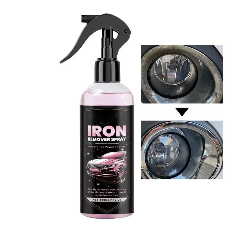 Iron Remover Spray Paint Cleaner Car Maintenance Powder Spray 120Ml Iron Remover Wheel Cleaner Car Rust Removal Sprayfor Wheels