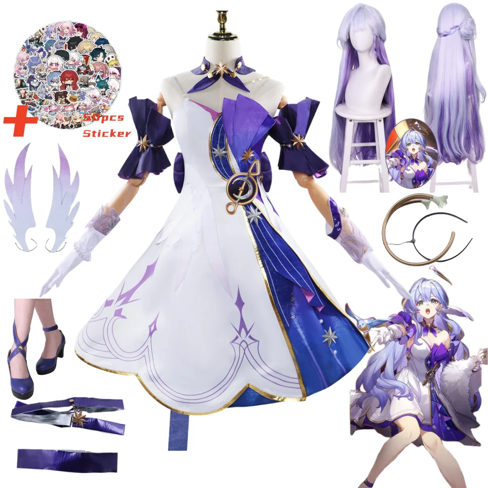 Honkai Robin Cosplay Honkai Star Rail Robin Cosplay Parrucca Vestito Vestito Star Rail Domenica Sorella Robin Halloween Donne
