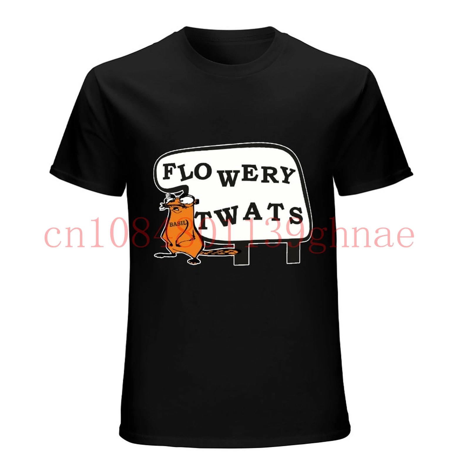Funny Fawlty Towers Flowery Twats T Shirt Andrew Sachs John Cleese Basil Difettoso