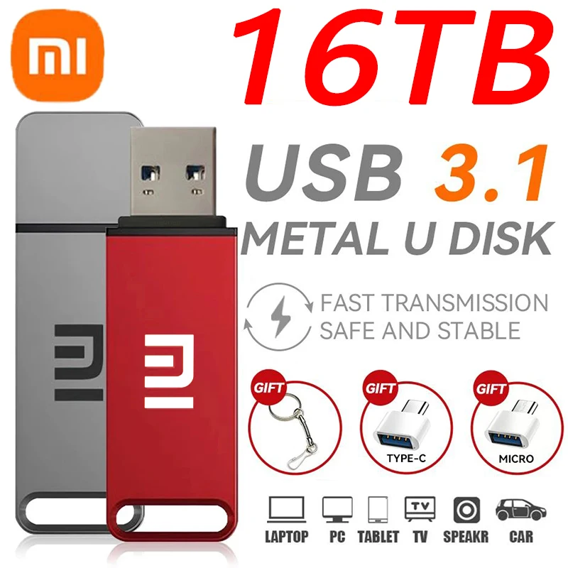 Xiaomi Usb Muslimate 16Tb Otg Metal Usb 3.0 Pen Drive Key 1Tb-16Tb Tipo C Pendrive Ad Alta Velocità Mini Flash Drive Memory Stick