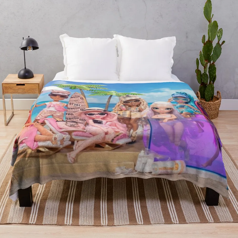 Rainbow High Pacific Coast Line Throw Coperta Vintage Funny Gift Anime Coperte