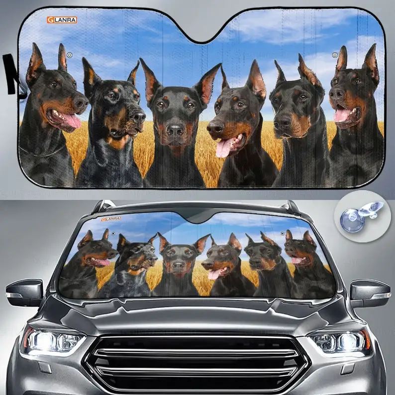 Dobermann Parasole Per Auto, Amante Dobermann, Decorazioni Per Auto Dobermann, Regalo Per Papà, Parasole Per Auto, Protezione Solare Per Auto Per Cani