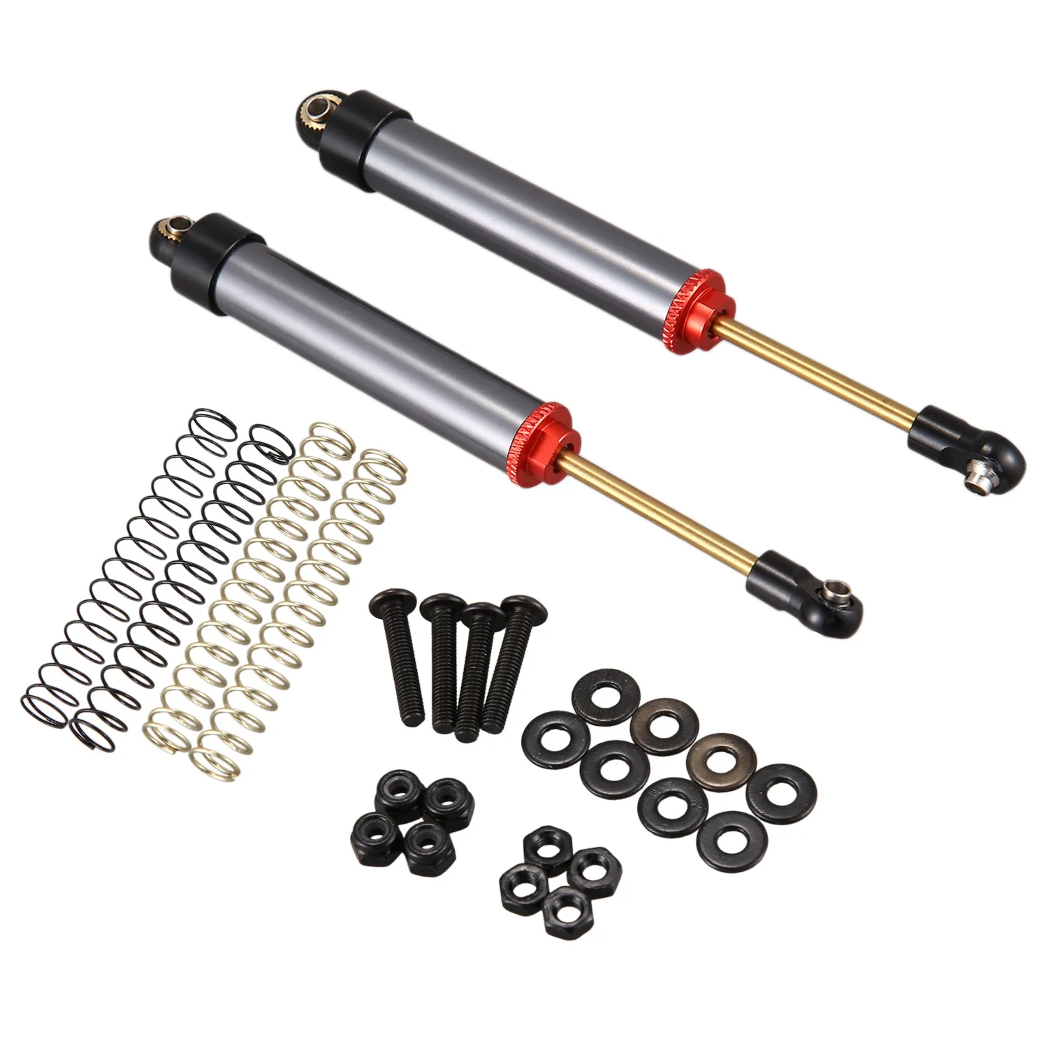 Ammortizzatore A Molla Integrato Da 2 Pezzi Per 1/10 Rc Crawler Axial Scx10 90046 Trx4 Redcat, Grigio 100Mm