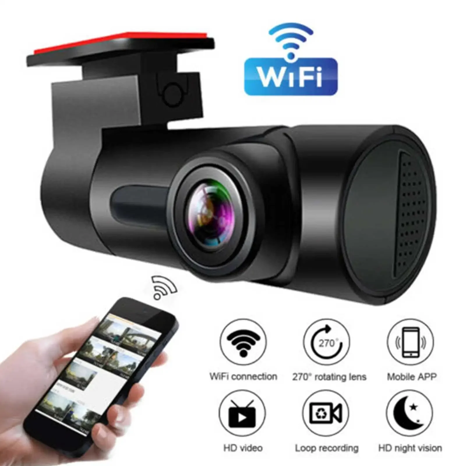 Hd 1080P Registratore Di Guida Per Auto Registrazione In Loop 110 ° Grandangolare Dash Camera Car Dvr Camera Wifi Dashcam Visione Notturna Registrator