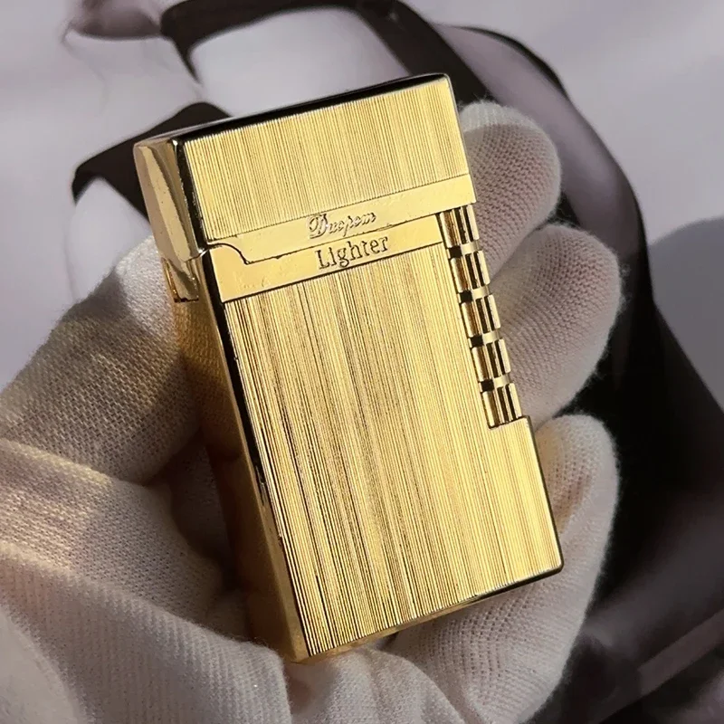 2024 Metal Blue Flame Butano Gas Lighter Steel Sound Lound Antivento Straight-Up Lighter Accessori Per Fumatori
