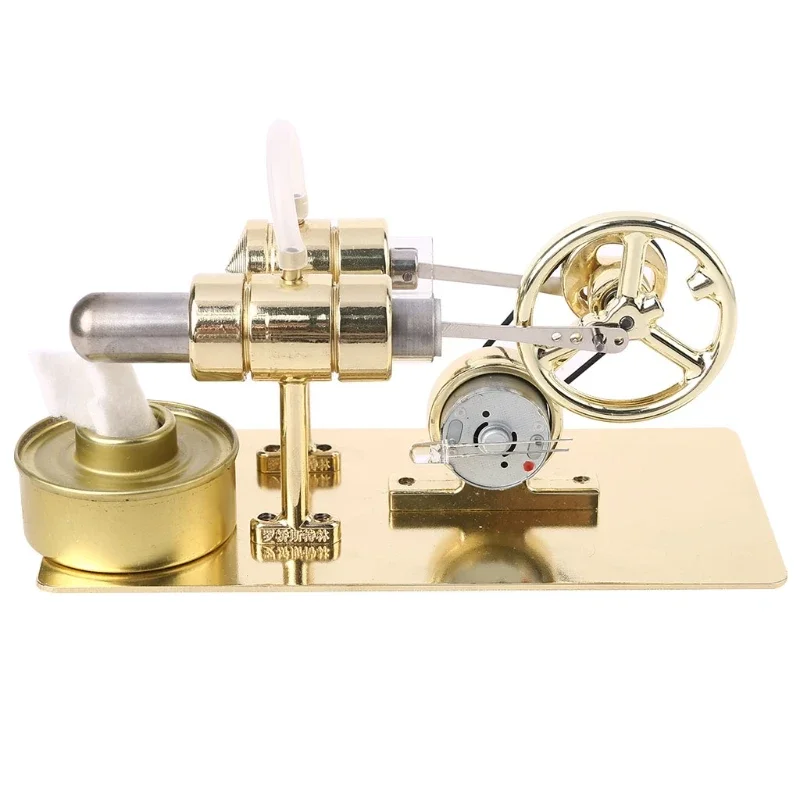 All Metal Steam Stirling Engine Model Generator Motor Physiic Steam Power Toy Chidren Science Toy Generatore Ad Energia Solare Portabl