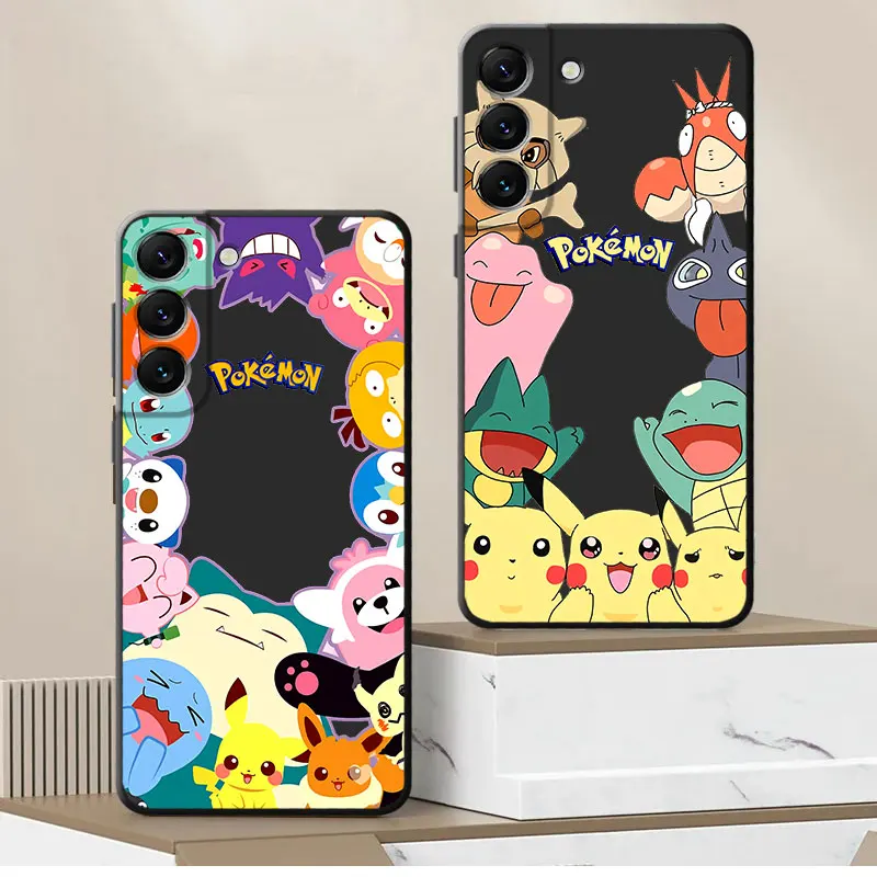 Custodia Per Telefono Per Samsung Galaxy S21 Note 10 Plus 8 9 S20 S22 Note 20 Ultra S23 Ultra 5G Cover Pokemon Monster Back Black Soft