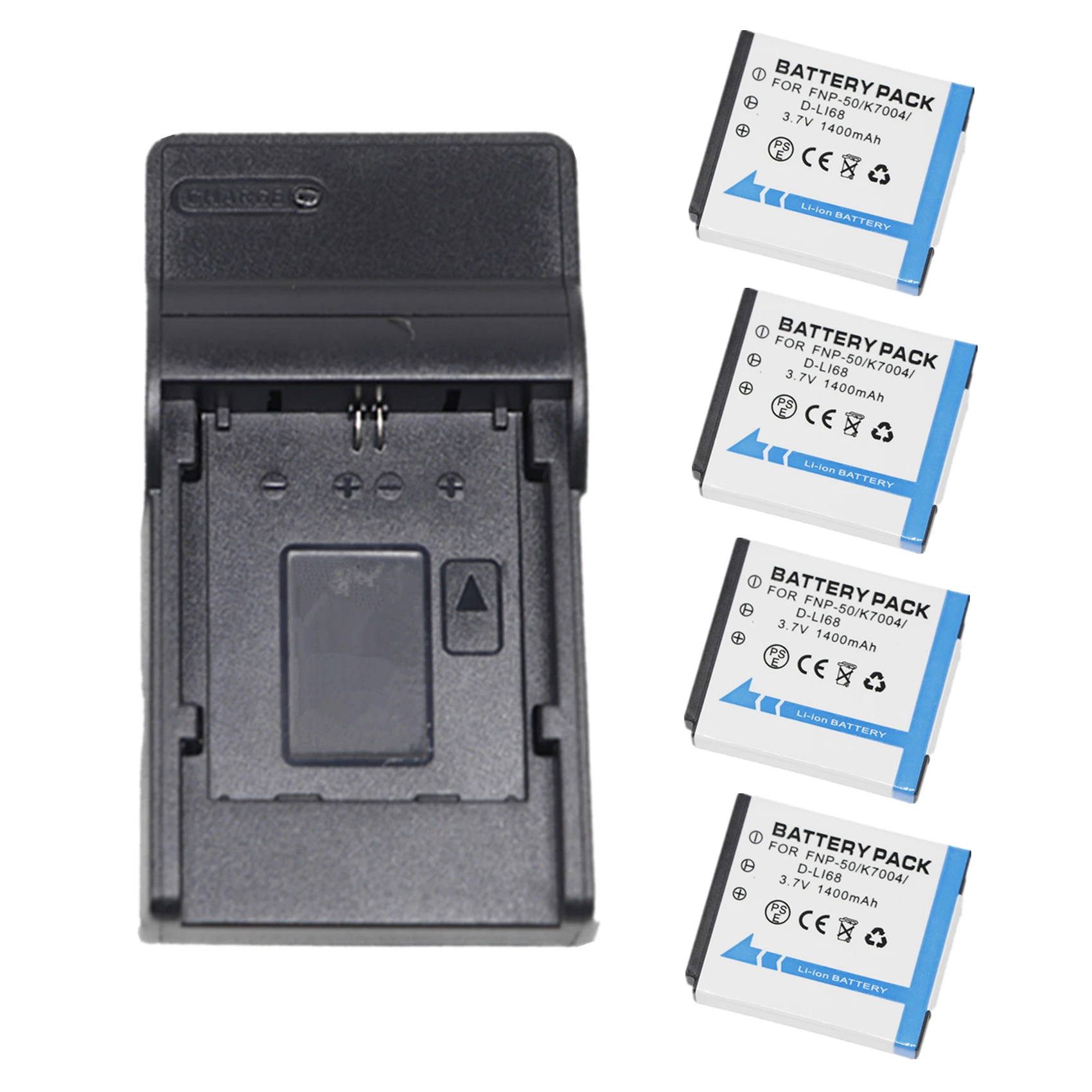 Batteria + Caricatore Usb Per Fujifilm Np-50 Kodak Klic-7004 Pentax D-Li68 D-Li122 Sionyx Aurora Sx-50