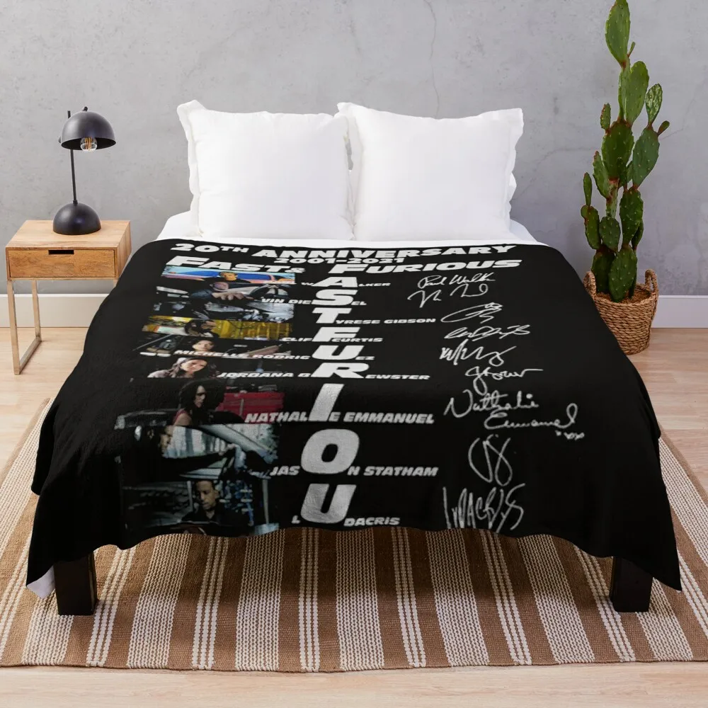 20Th Anniversary 2001 2021 Fast Furious Signations Classic Throw Coperta Coperta Allentata Soft Plush Plaid