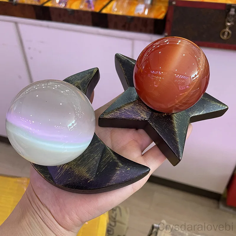 Islam Star Moon Crystal Ball Base In Resina Home Office Craft Ornament