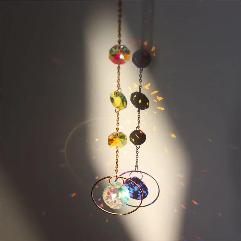 Crystal Suncatcher Sun Moon Stars Prism Beads Rainbow Balls Tear Drops Sun Catcher Per La Decorazione Del Giardino Hanging Windows Pendant