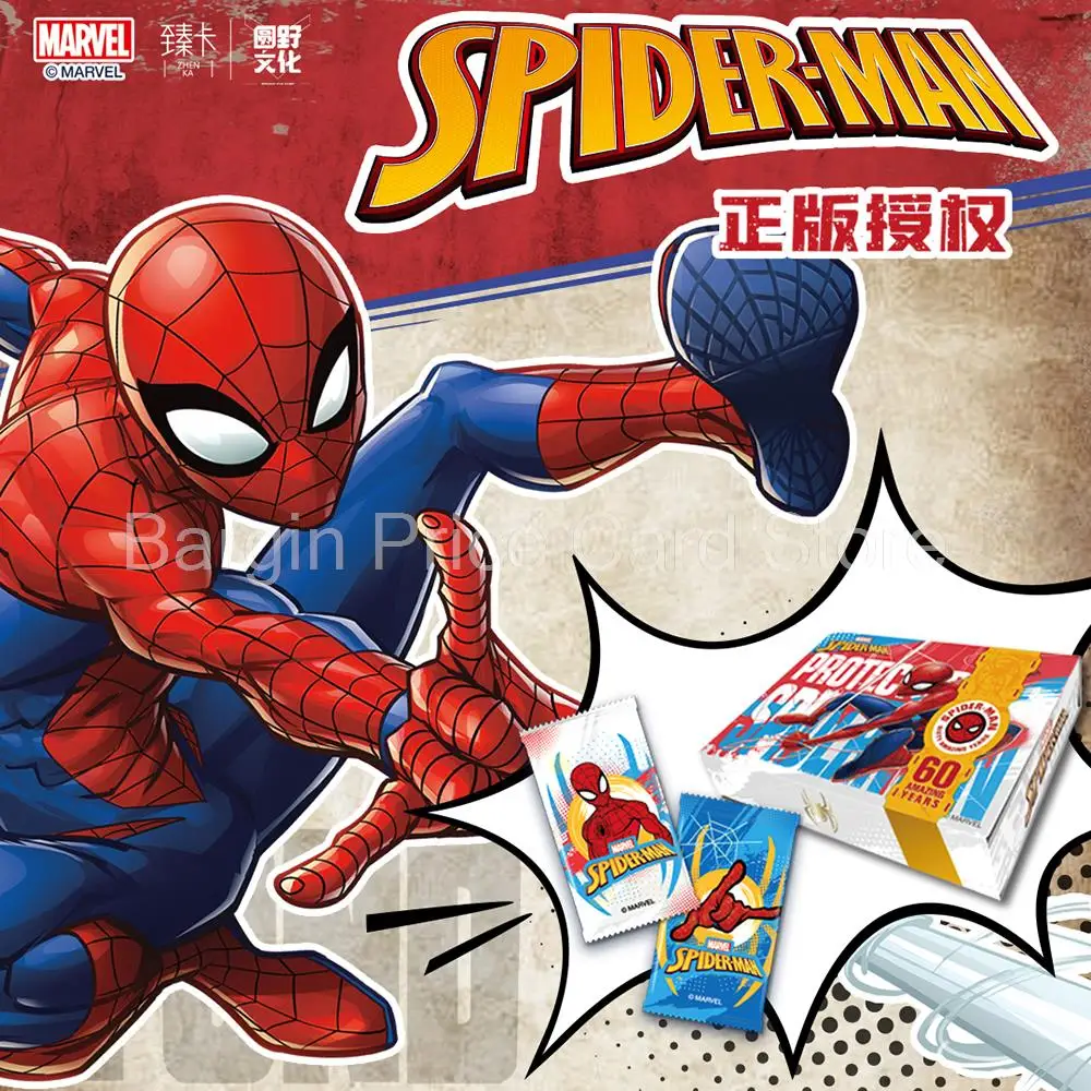 Genuine 60Th Anniversary Marvel Cards Hero Battle Cards Spider-Man Cr Collection Card The Avengers Anime Party Hobby Gift Boxs