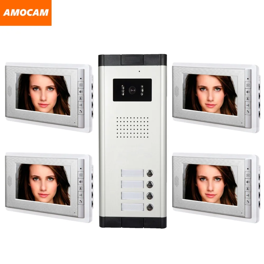 Videocitofono Per Appartamenti A 4 Unità Videocitofono Da 7 Pollici Kit Videocitofono Videocitofono Visivo Per Appartamento