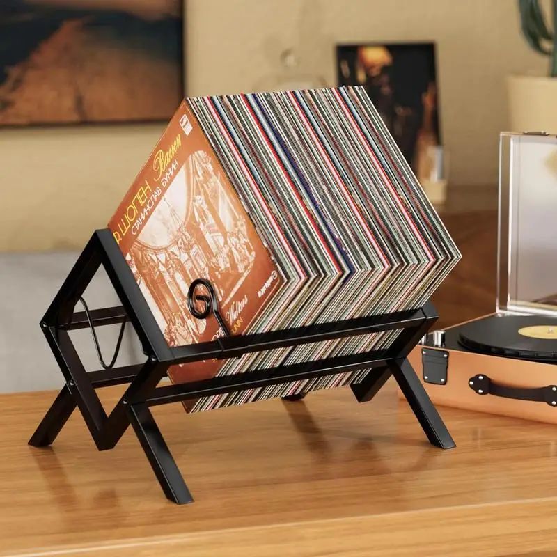 Custodia Per Dischi In Vinile In Metallo Supporto Per Dischi In Vinile In Metallo Nero Supporto Per Dischi In Vinile Per Album Lp
